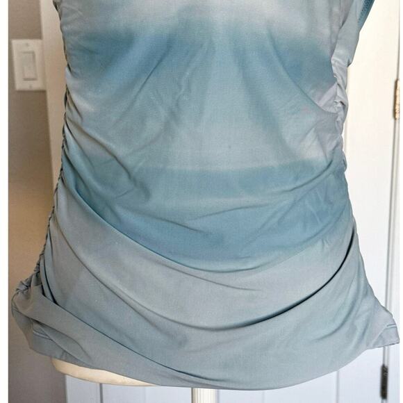 Athleta Square Neck UnderwireTankini Green Ombré Womens Size 38D/DD - Picture 2 of 7